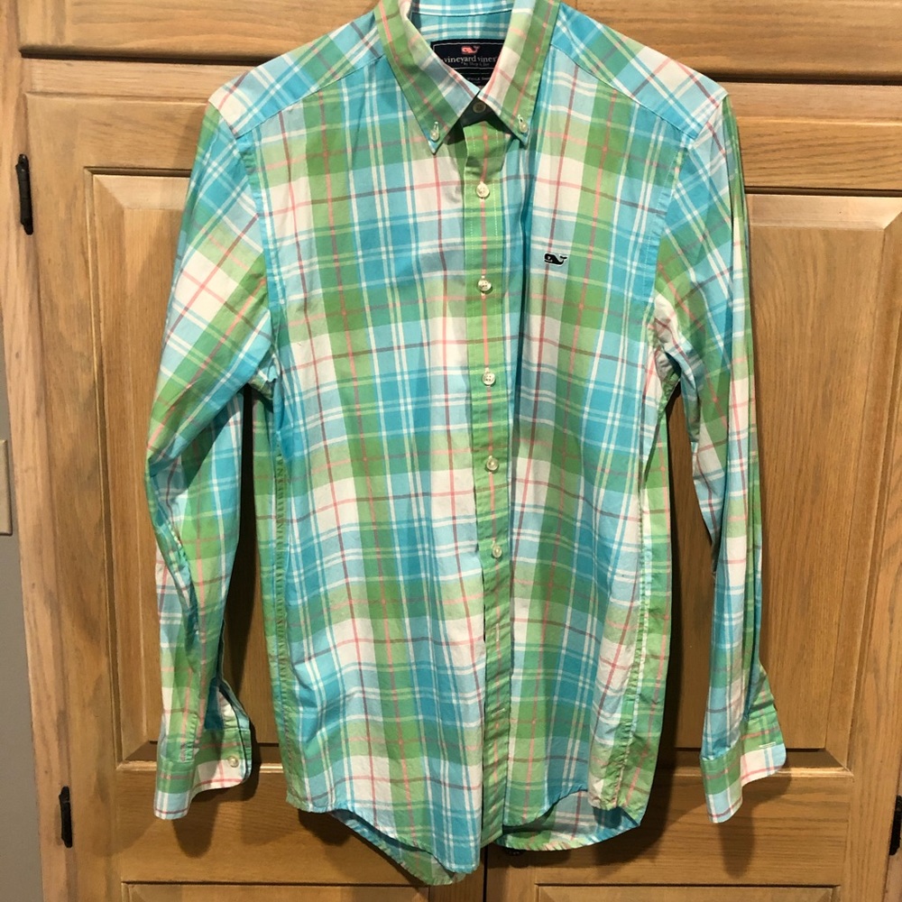 100# cotton VV button down